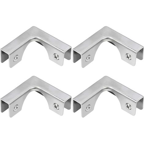 Morsetto per vetro, 4 pezzi connettori per vetro a forma di L in acciaio inossidabile, staffe ad angolo retto per fissaggio di mobili per acquari senza bordo, per vetro da 5-8 mm (1/5)