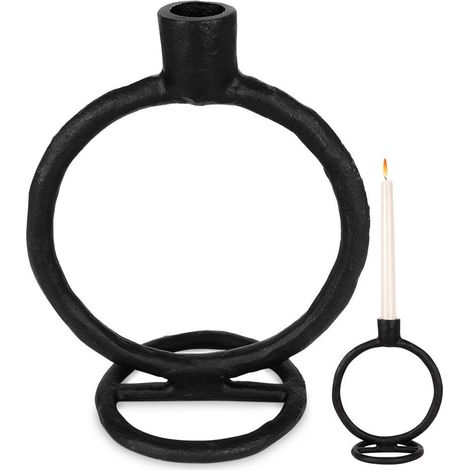 Candeliere in alluminio nero 19 cm (1/5)