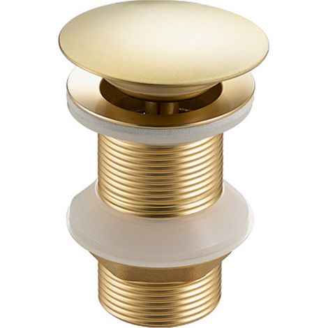 Bouchon de vidange pop-up pour lavabo de salle de bain, bonde de lavabo en laiton doré brossé, bonde de vidange avec trop (1/5)