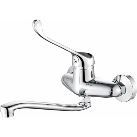 1 Robinet Lavabo - Poignée Médicale - Finition Chromée - Pour Salle De Bain PMR - 20 cm Hauteur (1/5)