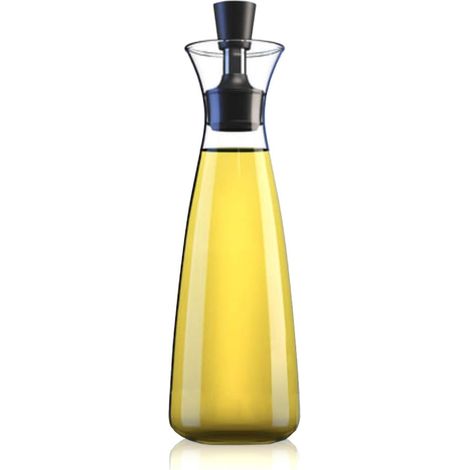 Distributeur d'huile d'olive et de vinaigre sans entonnoir, flacon en verre de type burette pour la cuisine  Bouchon en silicone hermétique pour une conservation optimale de l'huile