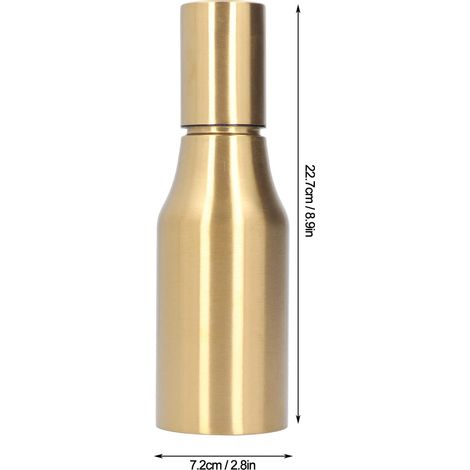 Distributeur d'huile, récipient d'huile de cuisine 500 ML Bouteille d'huile d'olive en acier inoxydable avec couvercle pour burette à vinaigre d'huile, Accessoires Friteuse sans huile (Or) (1/4)