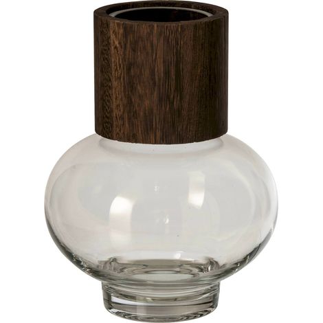 Vase en verre marron foncé transparent - marron foncé et transparent (1/2)