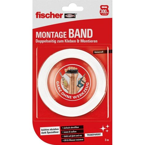 Fischer 545955 Cinta adhesiva doble cara transparente 3m x 19mm