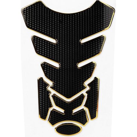 Tank Pad Adhésif 3D - Protecteur de Réservoir Moto en PVC - Bord Doré Noir - Protection Antigriffes pour Finition Peinture - 1 Pièce (1/5)