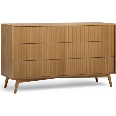 Teamson Home Tremolo Chest of Drawers 6 Drawer Bedroom Dresser, Natural (1/5)