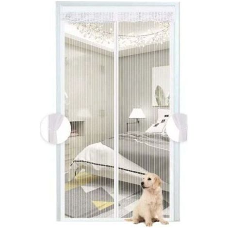 Moustiquaire Magnétique Blanche,Rideau en Maille, Porte Avec Totalement, se Ferme Seule Pour Balcon, Installation Facile, 70x210 CM (1/4)