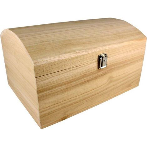 MégaCréa DIY - Coffre en bois couvercle bombé A 35 x 25 x 19,5 cm