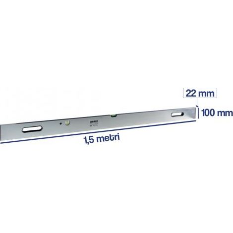 Stadia in Alluminio con Livelle mod. Stout 150 cm sezione 22x100 mm Maurer Plus (1/4)