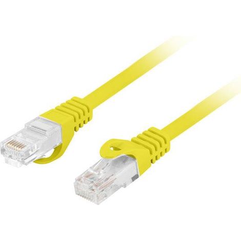 Cable de conexión UTP Lanberg Cat.6 de 0,5 m LSZH CU Fluke Passed Yellow (1/3)