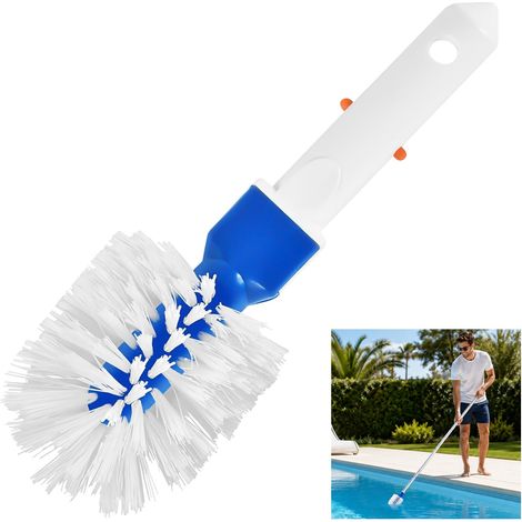Brosse Piscine Brosses d'angle Ronde Brosse de Nettoyage pour Les Coins et Les Marches de Piscines Compatible pour Perche Télescopique pour Spa Hot Tubs Baignoires Salle de Bain Cuisine Carrelages (1/5)