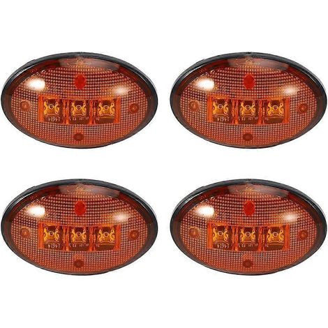 2,3 Zoll 12V DC Kotflügel-Seitenmarkierungsleuchten, wasserdicht, passend für Ford F-Serie 1999–2010 (4 Stück, bernsteinfarben)