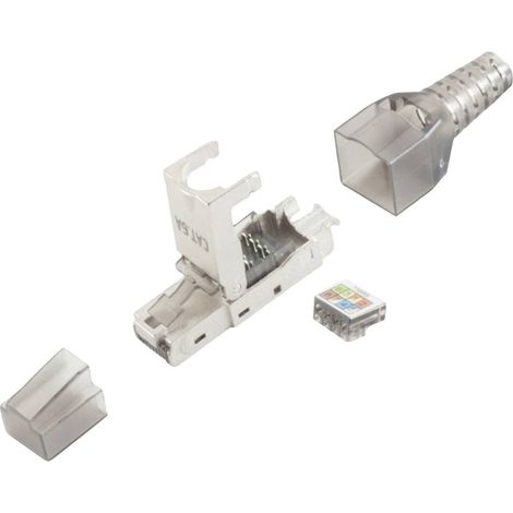 BKL Electronic Spina RJ45, senza utensili, STP, CAT 6A 10121201 Spina dritta Numero di poli 8P8C Argento 1 pz.