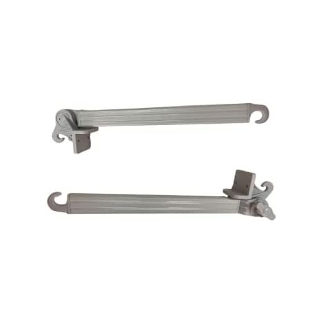 TENDAGGIMANIA Bracci per Tenda da Sole A Caduta 1 COPPIA -con Supporti in Acciaio - Ricoperti in PVC - Regolabile a 180°- Misura 50 cm - Colore Grigio (1/2)