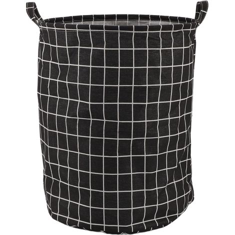Foldable Laundry Basket Large Capacity Multifunctional Collapsible Dirty Clothes Hamper Folding Storage Basket for Bathroom Bedroom Home Black Grid (1/5)