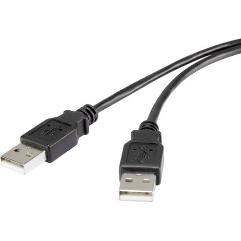 Renkforce Câble USB USB 2.0 USB-A mâle, USB-A mâle 3.00 m noir contacts dorés RF-4463046 (1/2)