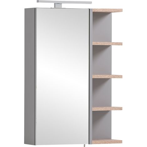 Badezimmer Spiegelschrank grau mit Eiche BARLETTA-80 (1/5)