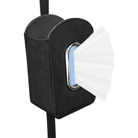 Boîte à mouchoirs rectangulaire en cuir pour siège de voiture (1/5)