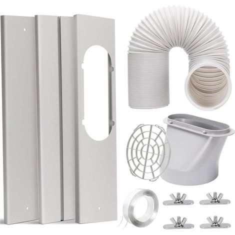 Kit d'Étanchéité pour Fenêtre de Climatiseur Portable, Installation Facile, Ajustable Vertical/Horizontal, Kit de Ventilation Universel Robuste et Léger en PVC, Joint Étanche, Style E (1/5)