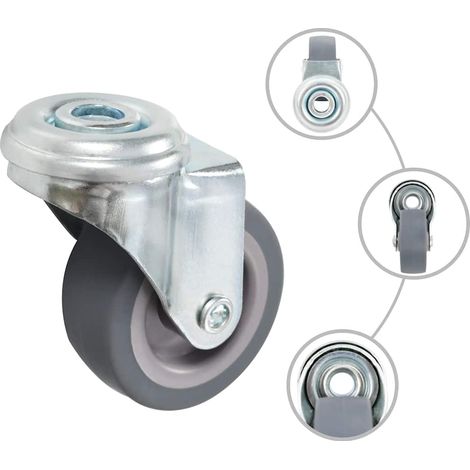 vidaXL Ruedas giratorias con agujero pasador 8 unidades 50 mm (1/2)