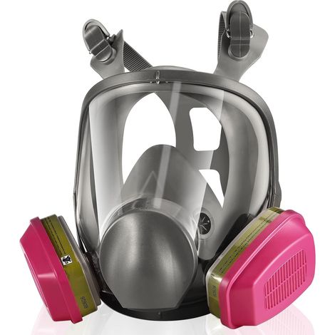Demi masque respiratoire réutilisable pour peinture, poussière, gaz et vapeurs organiques avec filtres 60926 et lunettes pour résine époxy et polissage à la machine