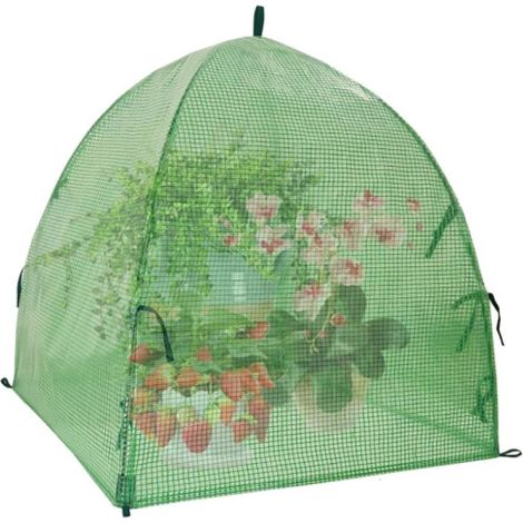 Vert 2 Pièces Housses de Protection Contre le Gel pour Plantes, 56CM x 56CM Tente de Jardin Surélevée avec Dôme D'humidité pour Germination Propagation Semis Protection Plantes Contre Animaux (1/4)