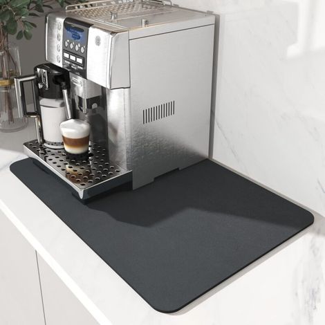 Tappetino nero per caffè, maschera le macchie, supporto in gomma, portaposate assorbente per il piano di lavoro, adatto per macchine da caffè, caffettiere elettriche, macchine per caffè espresso, scol (1/4)
