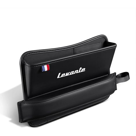 (Pour Levante - Noir) Sac de rangement pour fente de siège auto, accessoire de remplissage d'espace pour Maserati Logo MC20 Ghibli Levante Quattroporte (1/5)