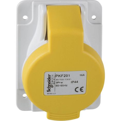 Presa da incasso inclinata IP44 16A 110V 2P+T Schneider