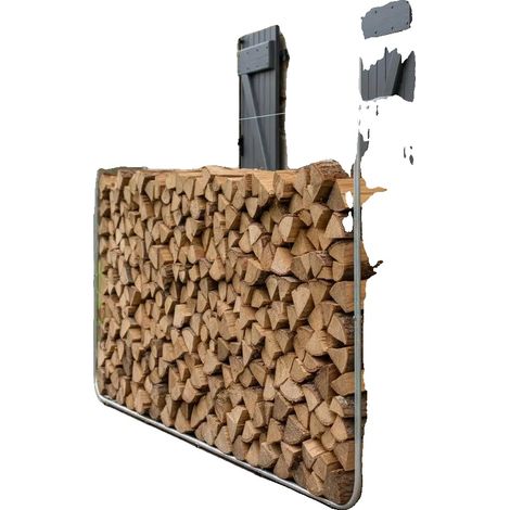 Range à bois, acier galvanisé, design extérieur robuste, Argent (1/2)