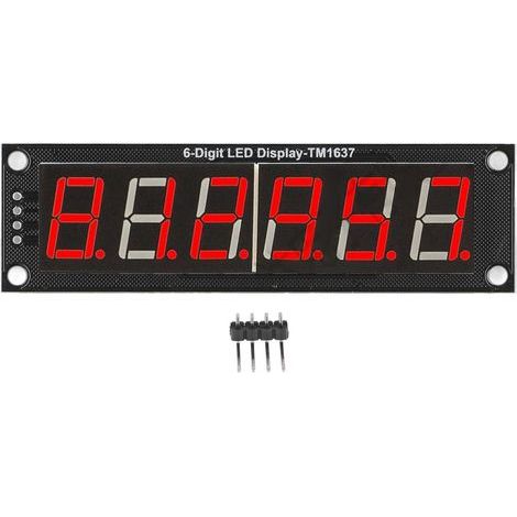 Module D'affichage de Tube Numérique à 6 Chiffres et 7 Segments Module LED D'affichage Rouge 0,56 Pouces TM1637 Module de Tube Numérique D'entraînement pour Diverses Machines et équipements. (1/5)