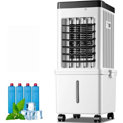 Rafraichisseur d'air Silencieux, Refroidisseur d'air Intelligent À Évaporation, Climatiseur Mobile sans Évacuation 15L, Refroidisseur d'air Portable avec Télécommande, 3 Vitesses, 3 Modes (1/5)