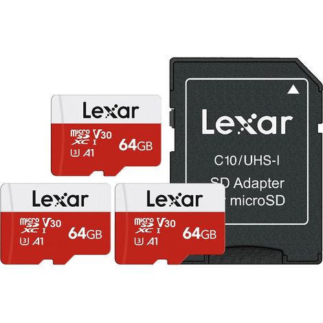 Carte Micro SD 64 Go Lot de 3 Cartes, jusqu'à 100 Mo/s (1/5)