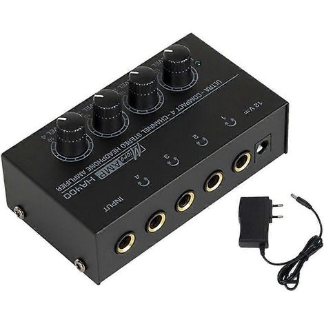 Amplificateur de casque à 4 canaux avec contrôle par puce JRC4580 pour la surveillance auditive (1/4)