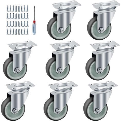 50-mm-Rollen, 8 Lenkrollen, Schwerlastrollen mit 32 Schrauben, Transportrollen, Schwerlast-Lenkrollen, Lastrollen, Möbelrollen (1/5)
