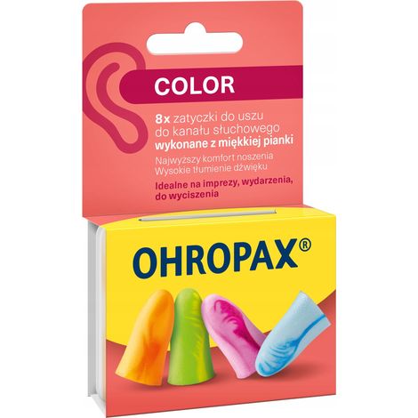 Tapones para los oídos de espuma suave Ohropax Color, 8 unidades. (1/5)