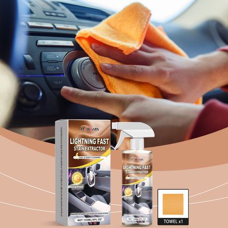 Autoinnenreiniger, wirksam zur Reinigung von Leder, Stoffen und Kunststoffen, entfernt Flecken – 120 ml Reiniger x 1, Tuch x 1 -- BIEMMEDUE (1/5)