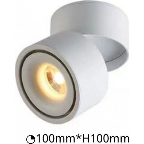 12 W LED ceiling spotlight for surface mounting, adjustable wall lighting, 10 x 10 cm, cold white 6000 K, not dimmable, wall light or aluminum spot (white-cool white) (1/5)