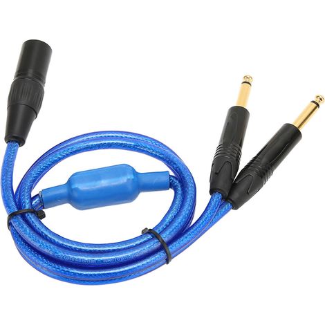 Câble XLR vers double jack 6,35 mm, adaptateur en Y professionnel XLR mâle vers double jack 6,35 mm pour tables de mixage et amplificateurs, 3 m (9,8 pi) (1/4)