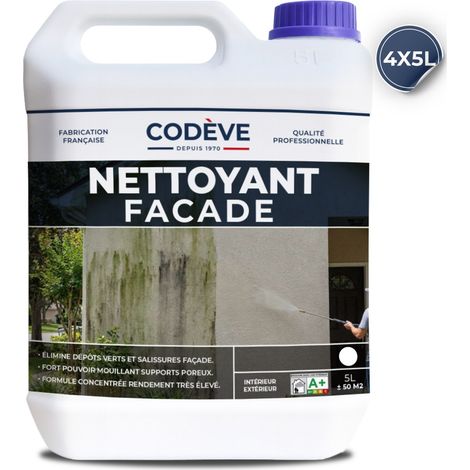 Nettoyant Facade - 4x5 L - Codeve Bois - Pour Le Traitement De Votre Mur, Façade, Pierre, Ciment Ou Crépi.