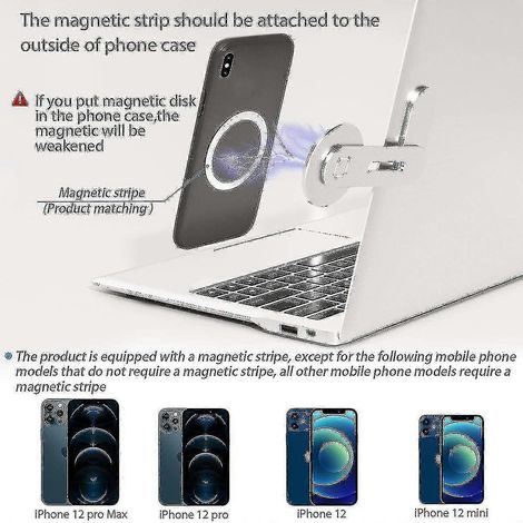 Support réglable pour ordinateur portable et téléphone, fixation latérale pour ordinateur portable (1/3)