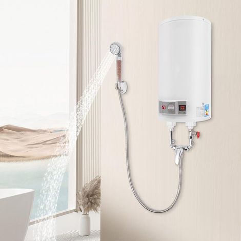 Gojoy – Chauffe-eau à accumulation 80L 2000W – Électrique avec réglage de température – Colonne murale en acier inoxydable – Dimensions 71 x 34 cm – Blanc (1/5)