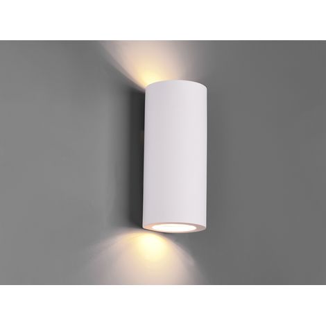 LED Wandlampe Spot Gipsleuchte Weiß Up and Down bemalbar, Höhe 16,5cm (1/5)