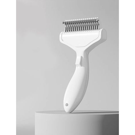 Pettine per cani e gatti, spazzola per la rimozione del pelo su animali a pelo lungo, spazzola per la toelettatura con pulsante a grilletto, spazzola e cura ottimali (1/5)