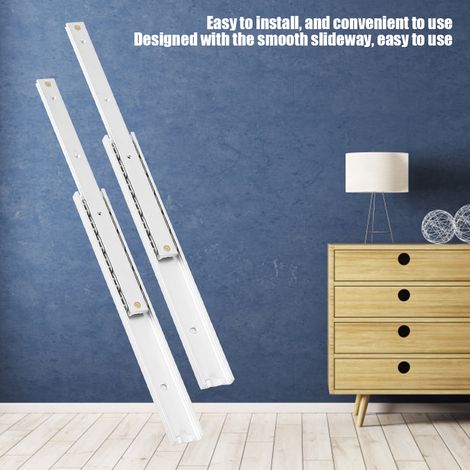 Set mit 2 Aluminium-Schubladenschienen, leichtgängig und langlebig, 140 mm, für Möbel und Schränke (1/5)
