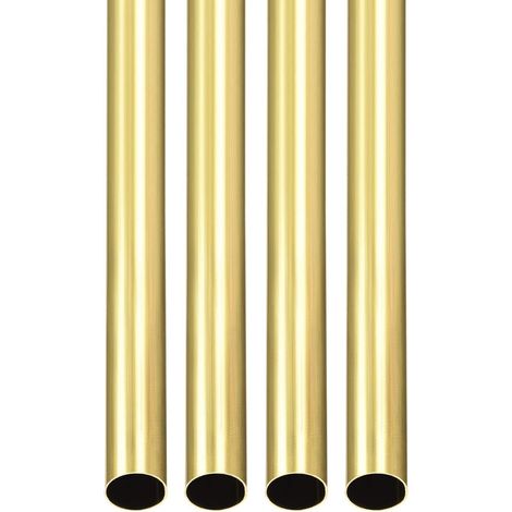 7.5 mm x 0.2 mm x 300 mm (ODxWall TxL) Brass Tube – 4 Pack – Good for Machinery Equipment DIY Decorative Frame – Round Metal Pipe (1/5)