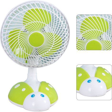 Mini ventilatore elettrico da tavolo con 3 pale, testa girevole automatica, portatile e silenzioso, tipo 3, ideale per ufficio e camera da letto. (1/5)