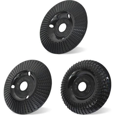 3-teiliges Holzschleifscheiben-Set aus Wolframkarbid, 125 mm Schleifscheiben zum Formen, Schleifen, Schneiden und Holzschnitzen