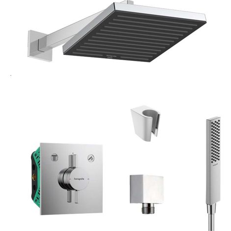 SANITINO - Conjunto de ducha con grifo empotrado hansgrohe, con cuerpo de montaje y accesorios kielle, cromo SANI21HHK001