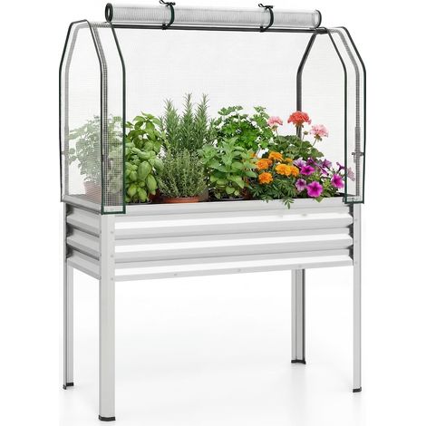 COSTWAY Fioriera Rialzata Rettangolare Letto Da Giardino Orto Rialzato Verticale Da Esterno Serra Aiuola Vasi Per Orto In Metallo Gambe Alto Grande Ergonomico (1/5)